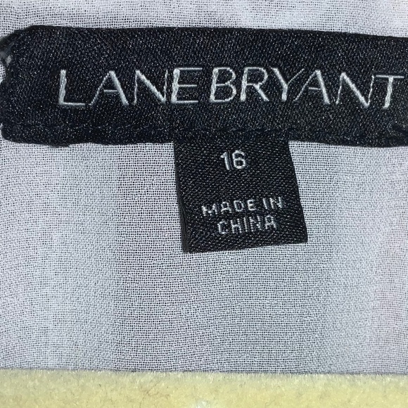 Lane Bryant striped chiffon Cinched Waist Blouse Size 16 V neck covered buttons - Picture 5 of 8